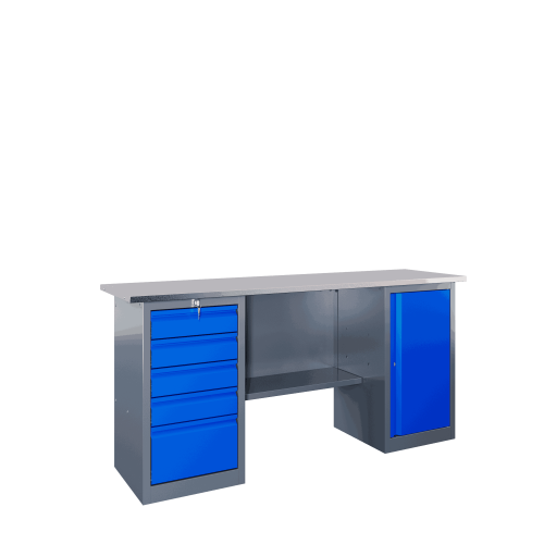 SLF 181.57.2 Стол-верстак универсальный, двухтумбовый 855x1800x500 мм