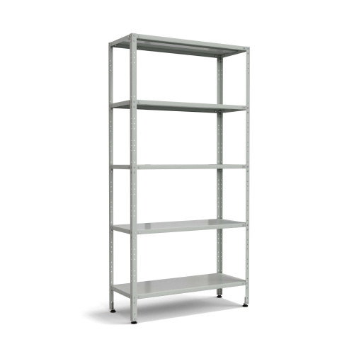 77.0371.12.00 Стеллаж универсальный 5 полок 1000х400х2000 мм на винтовых опорах, серый металл